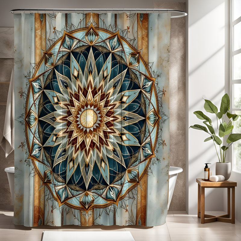 Rideau de douche avec tapis de bain, H 83 po x l 70 po