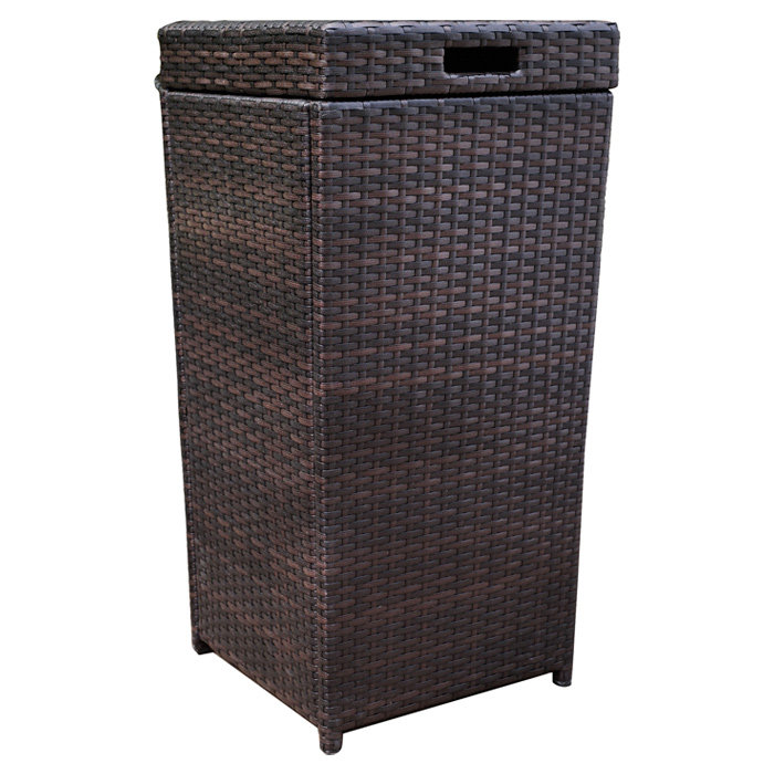 Wicker Manual Lift Outdoor Trash/Recycling Bins - 35 Gallons