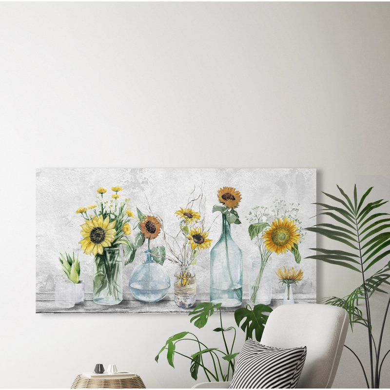 Adorable Sunflowers - Wrapped Canvas Painting, 57cm H x 114cm W x 3.81cm D