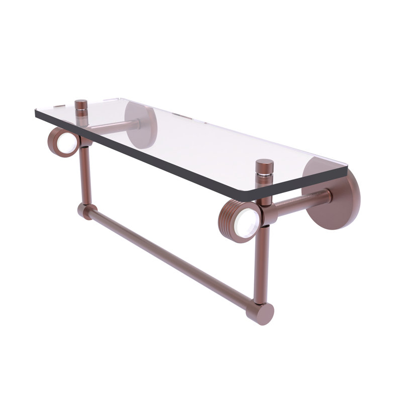 Tablette murale en verre Margolis, Cuivre antique, H 6,2 po x l 16 po x P 5,65 po