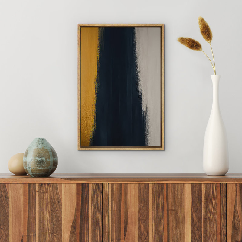 Reproduction d'art abstrait sur toile encadrée pour décoration intérieure moderne, Naturel, H 24 po x l 16 po