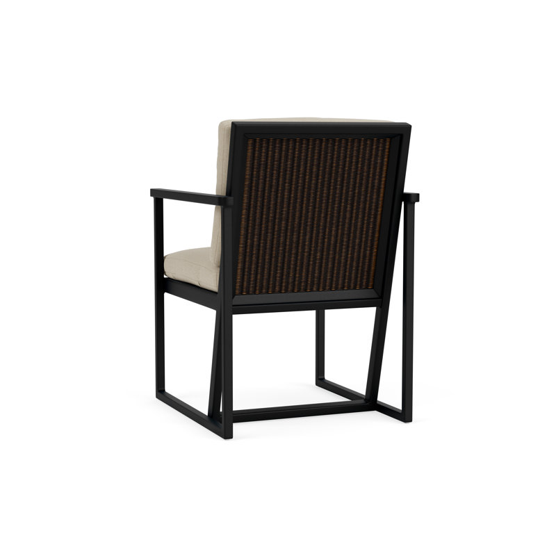 Summit Outdoor Dining Armchair, Mink, Rumba Straw, Ebony