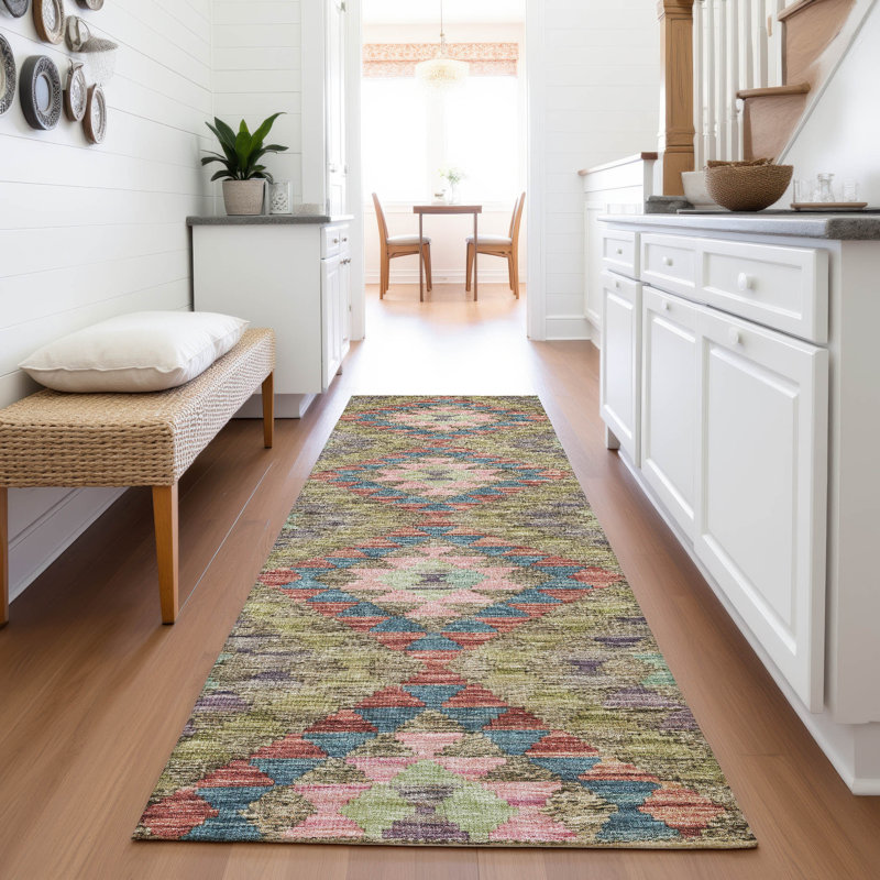 Premium Machine Washable Barry AMF1226 Global Rug, Runner 2'3" x 7'6"