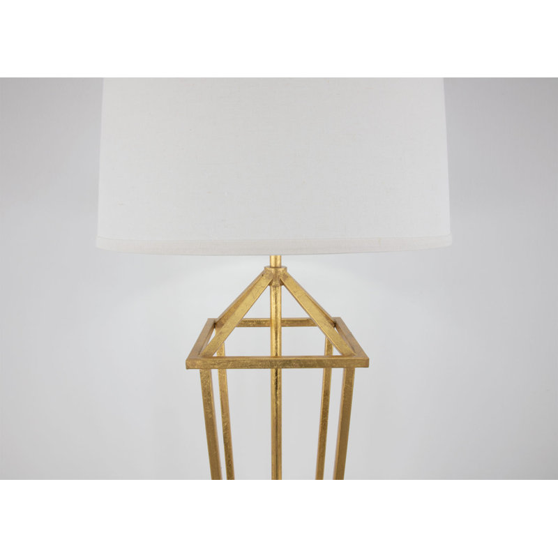 Demi Table Lamp, Gold Leaf, White