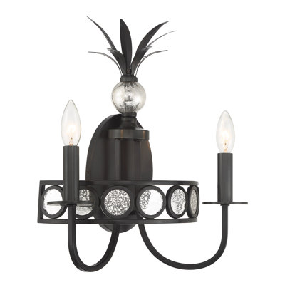 Hearst 2-Light Wall Sconce in Black Tourmaline