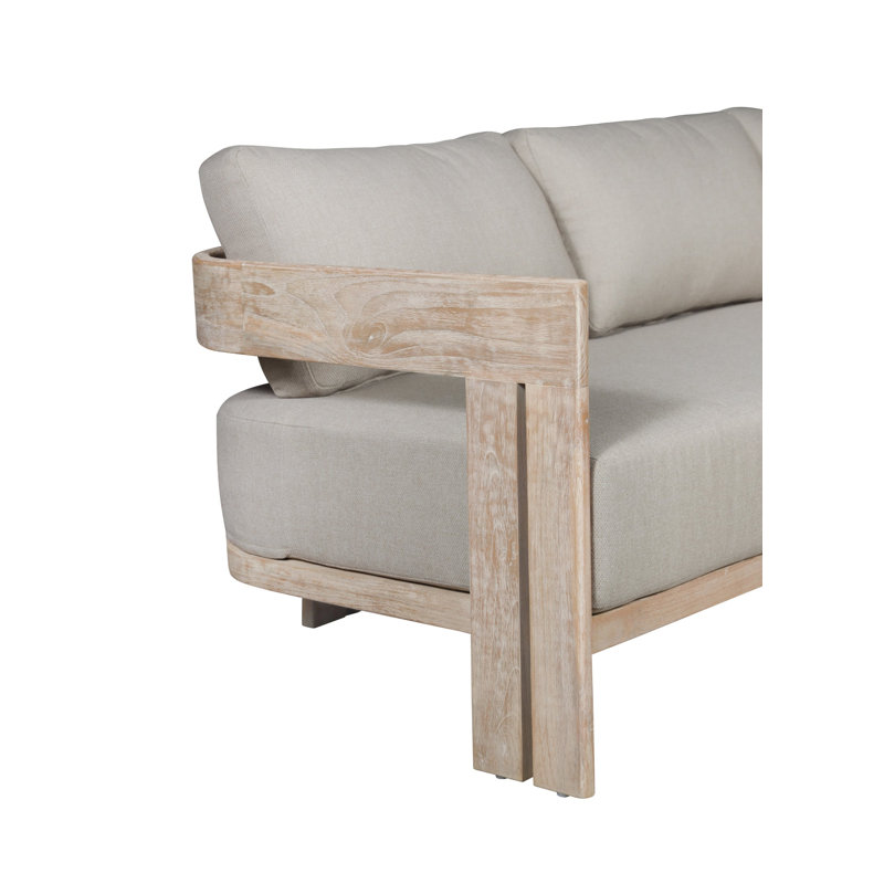 Ezryn 86'' Wide Straight with Cushions, Gray, White