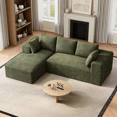 Canapé modulaire sans canapé Adame avec méridienne en L, porte-gobelets et poches de rangement