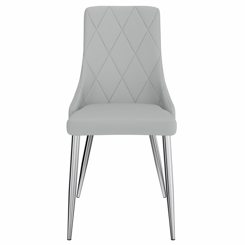 Benay 19'' H Faux Leather Upholstered Side Chair, Light Gray Faux Leather