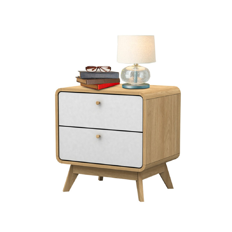 Maja 51cm W Manufactured Wood Bedside Table, White/Oak