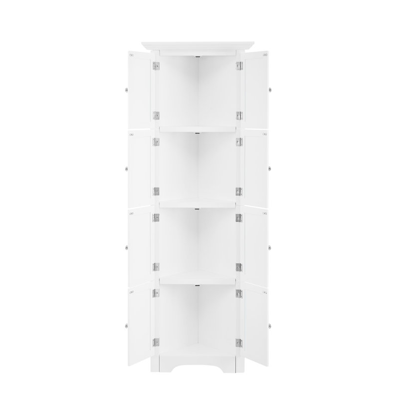 Grande armoire blanche à 4 tablettes à des fins de rangement - idéal pour le salon, la chambre à coucher, la salle de bain, la cuisine et le bureau