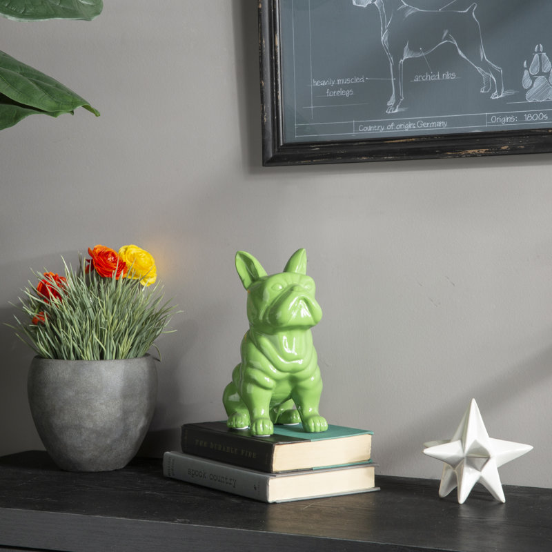Figurine de bouledogue français Arrik, Vert