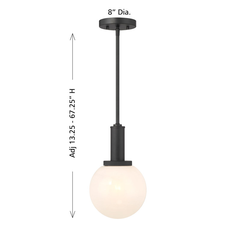 Luminaire suspendu 1 lumière Edmiston, Noir