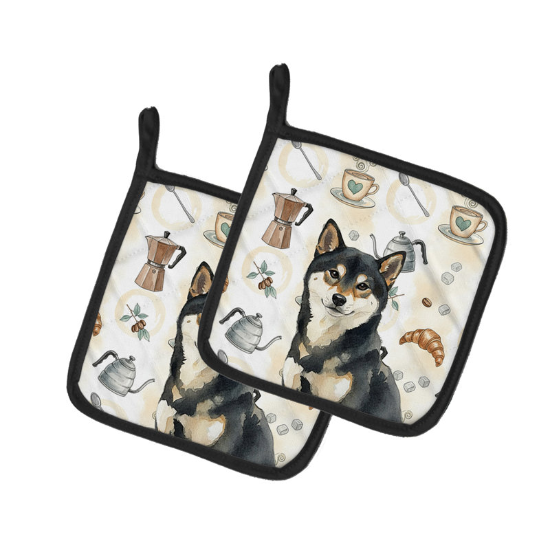 Paire de porte-cafetières Shiba Inu