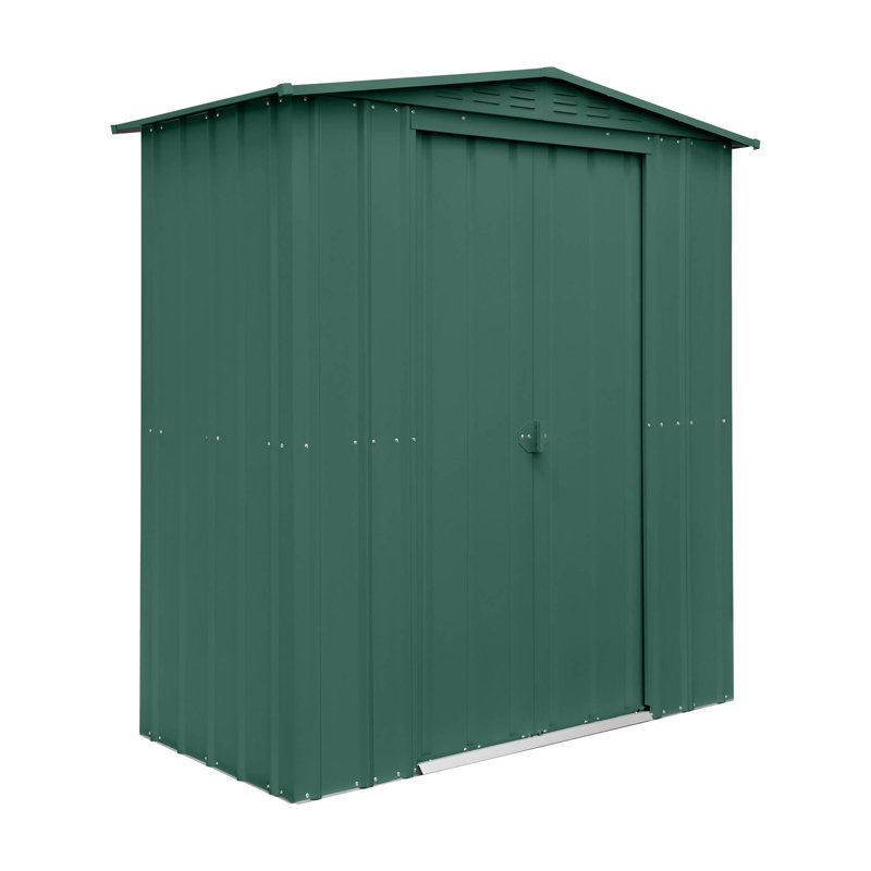 Globel 6 X 3 Apex Green Metal Shed, Green