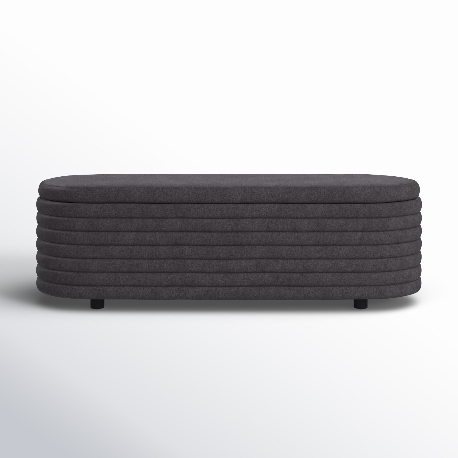 Delray 60" Linen Bedroom Bench, Charcoal Boucle