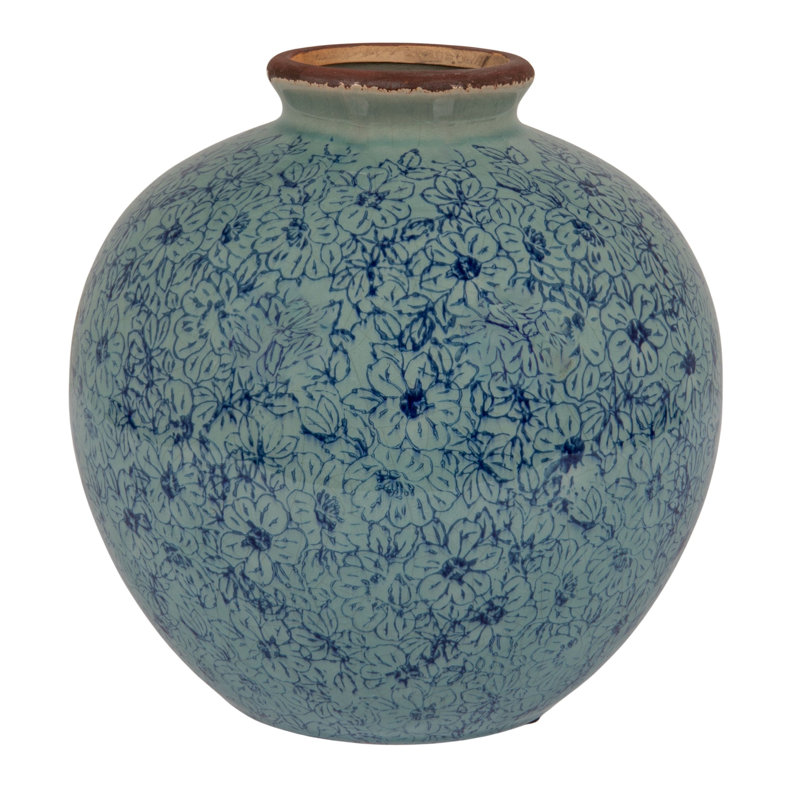 Vase en terre cuite Dolohov, Bleu
