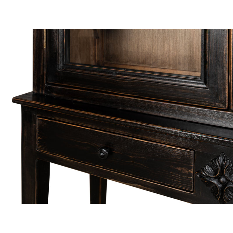 Wilkesville Solid Wood China Cabinet, Ebony