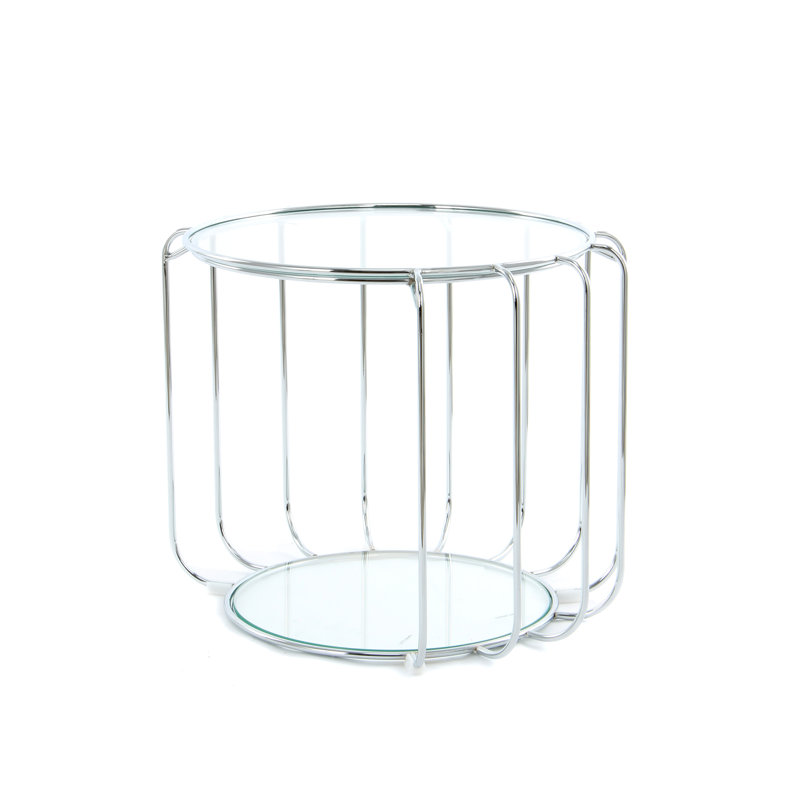 Kira Glass Top Frame End Table