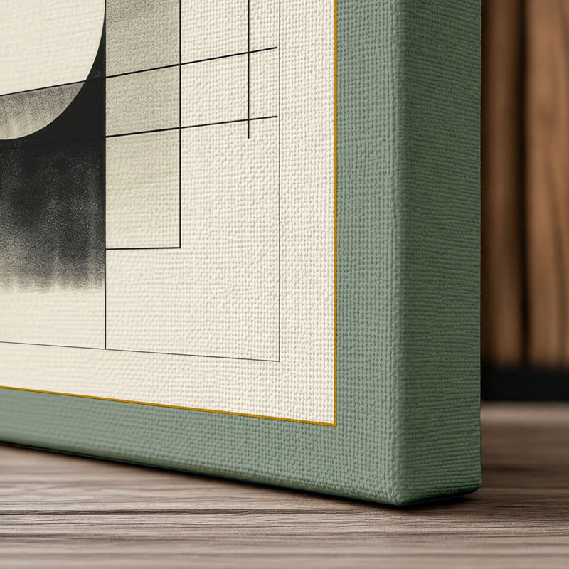 Composition Geometric - Wrapped Canvas, 18x12 - 45.7 x 30.5 cm, Sage Border