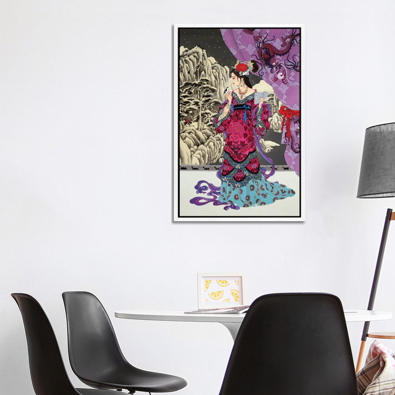 Black Jade - Painting on Canvas, White Framed, 101.6 cm H x 66.04 cm W