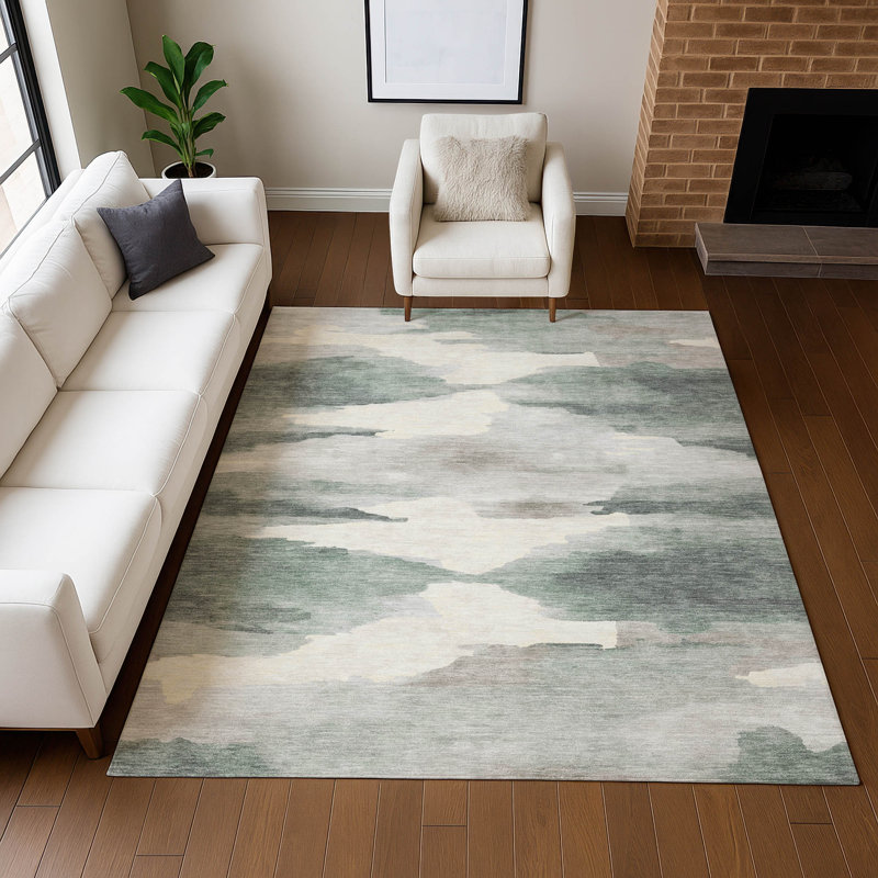 Tapis tourbillon intérieur / extérieur lavable à la machine Jaramillo ACN2259, Rectangle 10 pi x 14 pi