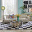 Wool Checkered Area Rug in Black/White-467517826