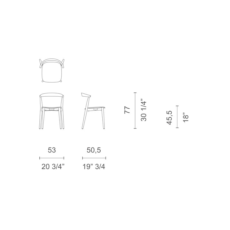 Newood Solid Wood Dining Chair, Black Stained Ash