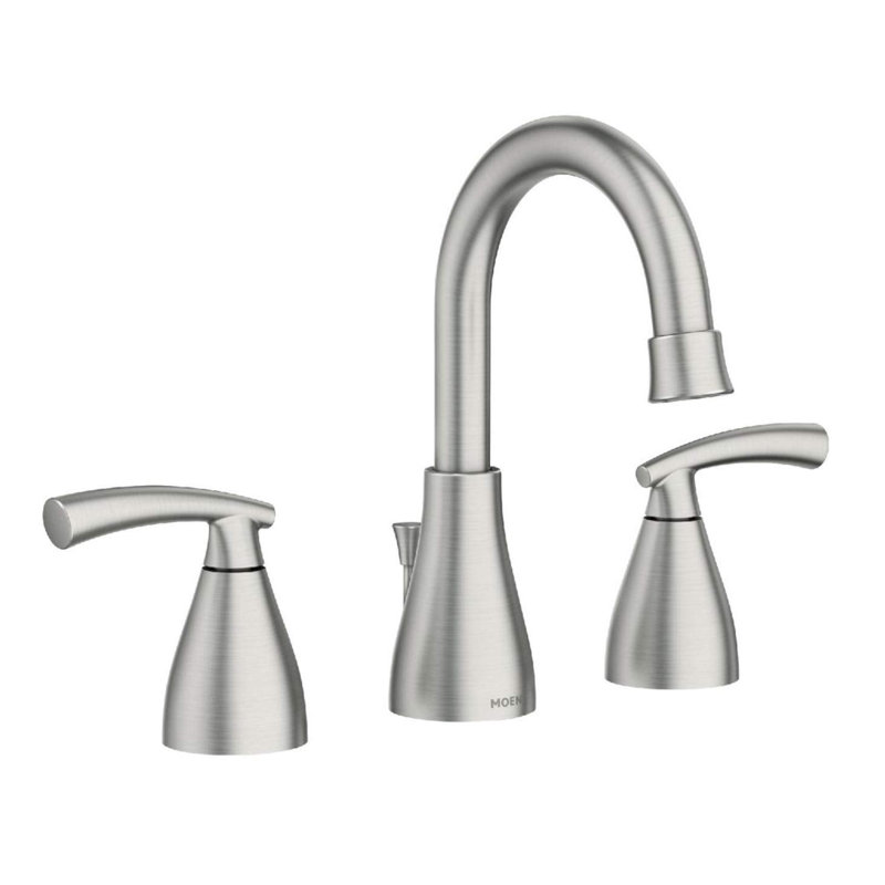 MOEN Essie 8 in. Widespread 2-Handle Bathroom Faucet in Spot Resist Brushed Nickel (Valve Included)