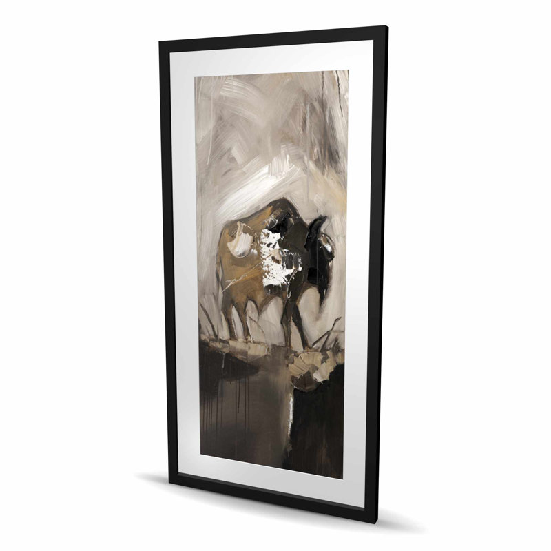 Abstract Buffalo - Reproduction d'art encadrée contemporaine pour le salon