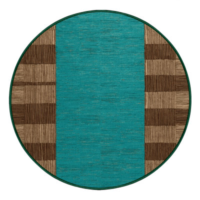 Machine Washable Checkered Green Area Rug