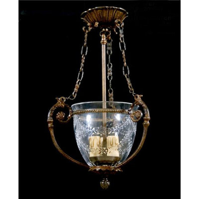 Bankston 3 - Light Antique Rust Bronze Bowl Pendant