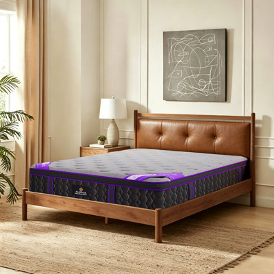 Matelas hybride ferme en gel et mousse à mémoire de forme à récupération lente de 30 cm (12 po), avec isolation des mouvements et technologie respirante, idéal pour les hôtels, les chambres et les appartements.