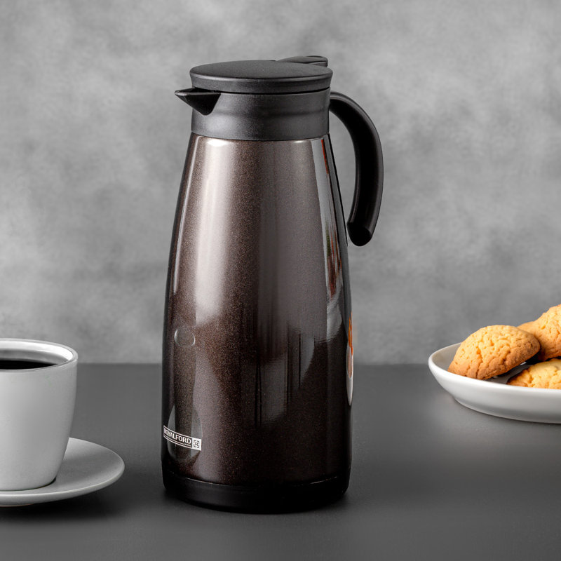 Royalford Coffee Pot | Stainless Steel Thermal Carafe & Jug | Double Walled Vacuum Insulated Coffee Pot with Press Button | Ideal for Coffee, Tea, Beverage etc