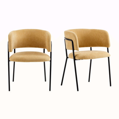 Modern Upholstered Arm Dining Chair Set Of 2
