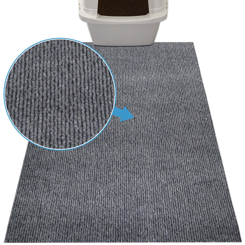 Grand tapis pour piéger la litière Dawna (conception striée), piège la litière et le désordre de la boîte, pattes douces pour chat, absorbant, imperméable, résistant à l'urine, lavable à la machine (28 po x 36 po) (fabrication américaine)