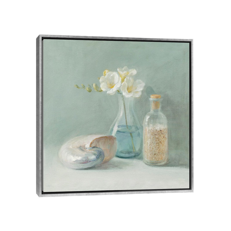 " Freesia Spa " by Danhui Nai, No Matte, 18" H x 18" W x 1.5" D, Silver Framed