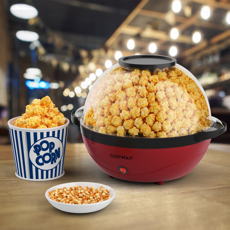 Costway Tabletop Popcorn Machine, Popcorn Machine Stand / Cart, Red