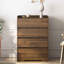 Commode 4 tiroirs, commode sans poignée, commode pour chambre à coucher 100% imperméable, armoire en bois moderne avec cadre robuste pour le salon, l'entrée, la chambre à coucher, le couloir, le bureau