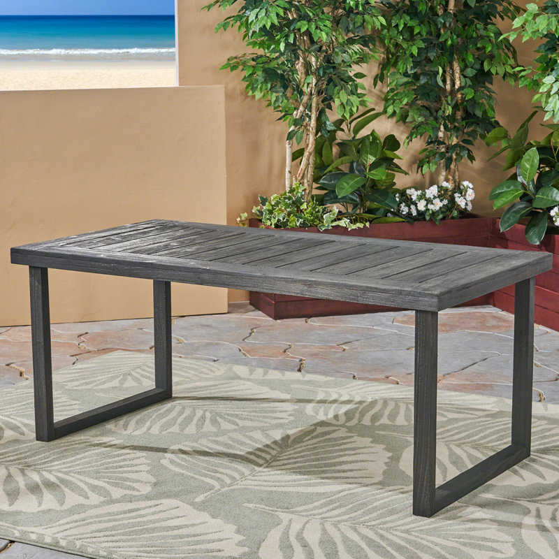 Gustl Rectangular Outdoor Dining Table , 69'' in. W 35.5'' in. D, Sandblast Dark Gray