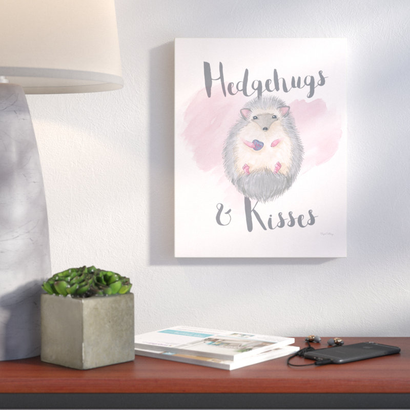 «Hedgehugs And Kisses», impression sur toile, H 30 po x l 24 po, Toile tendue