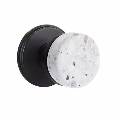 Ensemble de boutons de confidentialité Emtek Select, rosette Watford, tige conique, bouton Terrazzo clair