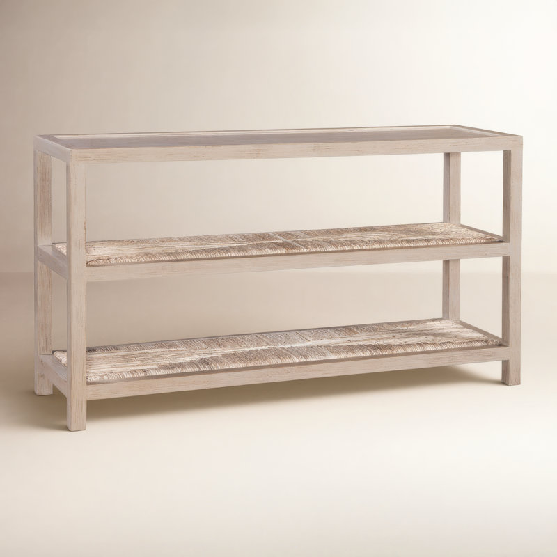 Leon 58'' Solid Wood Console Table, Stone Hearth
