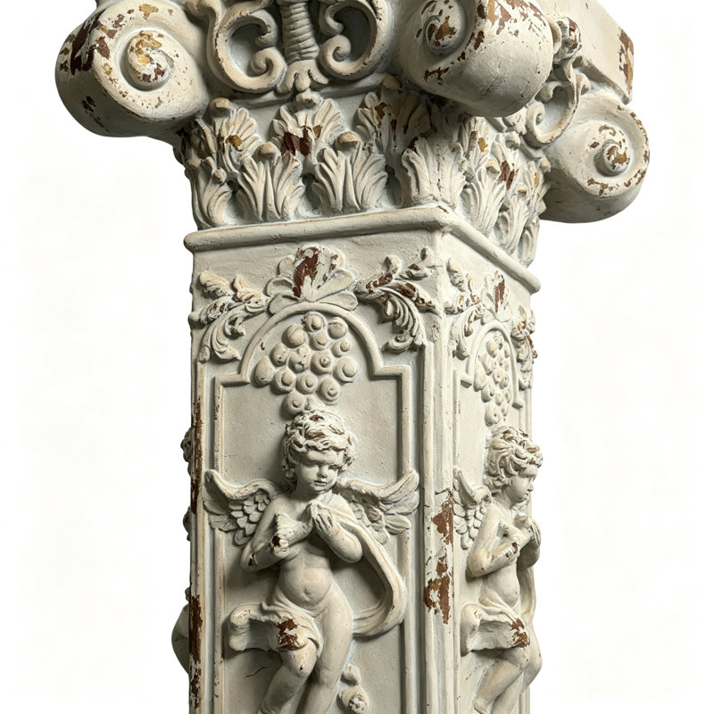 33.46-Inch Magnesium Oxide Roman Column Plant Stand