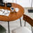 Walnut&Black Round Solid Wood Dining table-1973062715