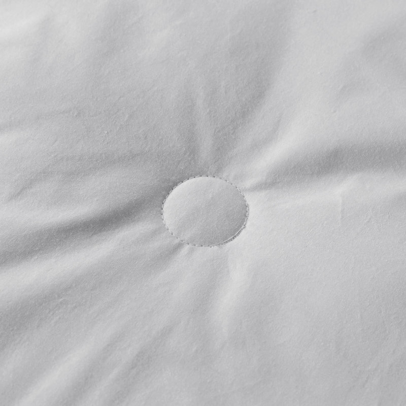 Button Stitch Down Alternative Comforter Polyester Ring Stitch Comforter, Gray, Queen Comforter