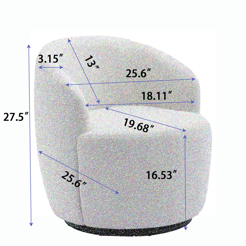 Swivel Accent Armchair Barrel Chair With Powder Coating Metal Ring, Dark Green Velvet