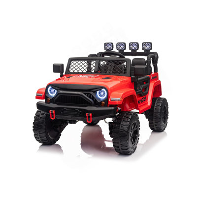 Jeep électrique 24V7Ah, moteur 4x4 × 550, 4 roues EVA, jouet à pédales pour enfants de 3 ans et plus avec télécommande, lumières DEL et musique, suspension à ressorts. Convient aux jeunes enfants.