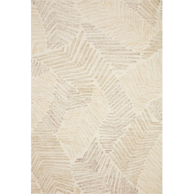 Tapis beige en laine touffeté à la main Manon