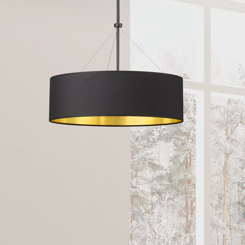 Lustre incandescente 4 lumières Pallavi, Noir, Blanc mat