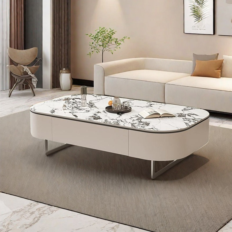Table basse moderne simple carrée, H 15,7 po x L 59,1 po x l 31,5 po